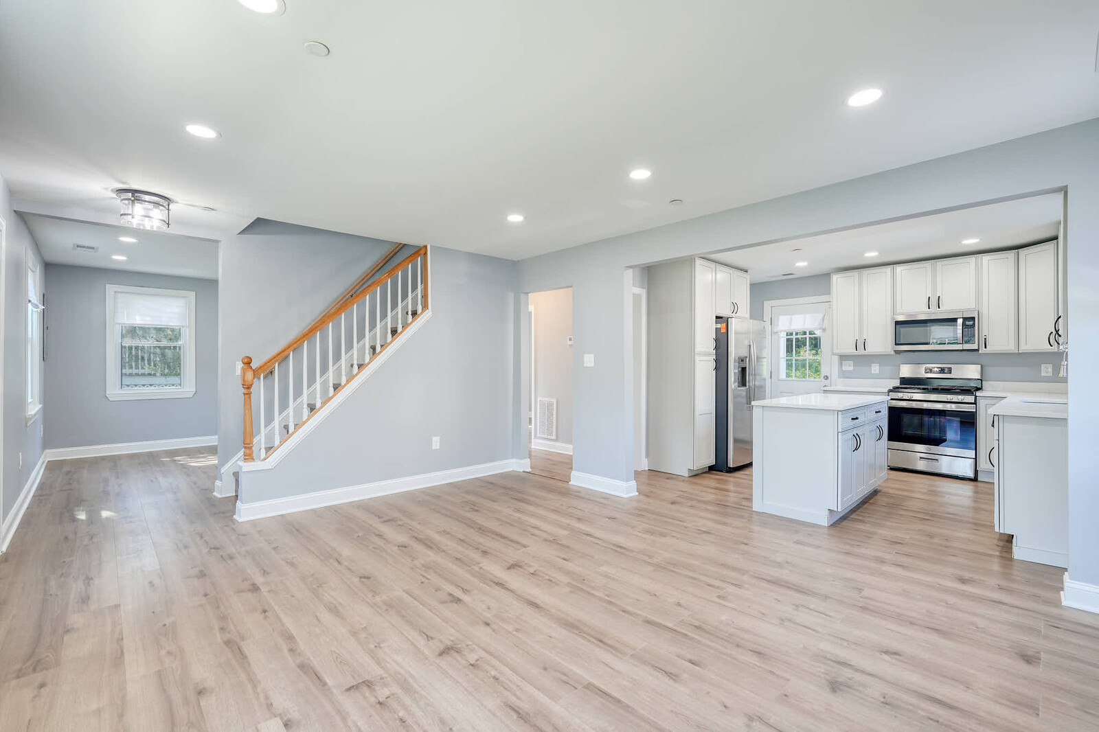 Oxon Hill, MD — after renovation, kitchen and living area